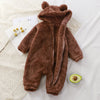 Winter Newborn Baby Plush Outerwear - Cozy One-piece Romper for Infants