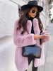 Women's Solid Color Long Sleeve Lapel Faux Fur Coat with a Stylish Temperament