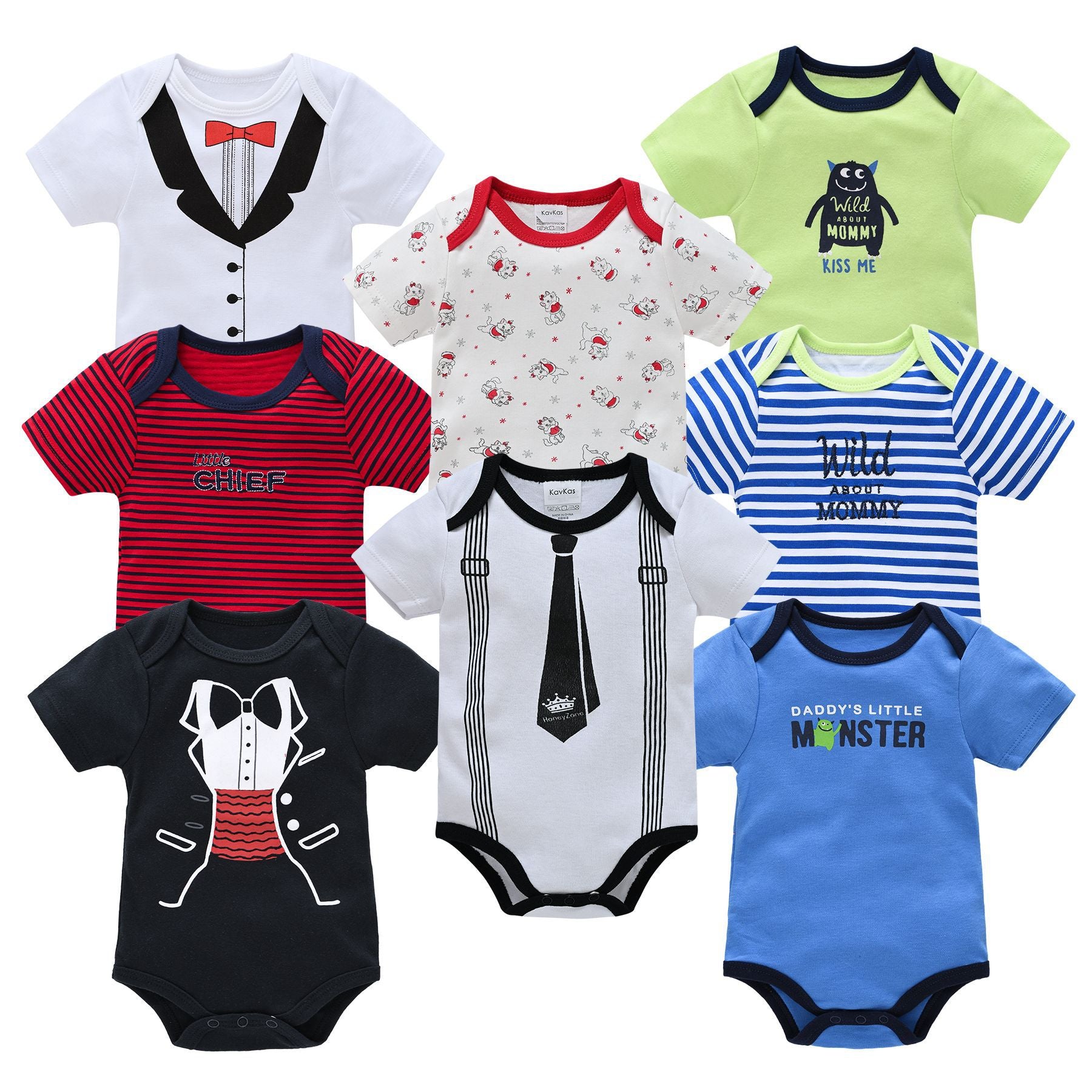 Baby Girl Baby Boy Newborn Cartoon Short-sleeved Romper Casual Romper