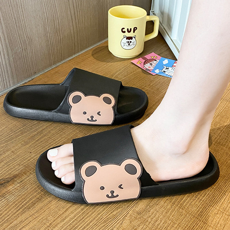 Adorable Bear Slippers for Summer Beach and Bathroom Use