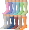 James Fiallo Men's 12-Pack of Crew Socks with Playful Facial Expressions and Striped, Vibrant Colors