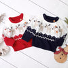 Boys and girls knitted cartoon Christmas elk sweater