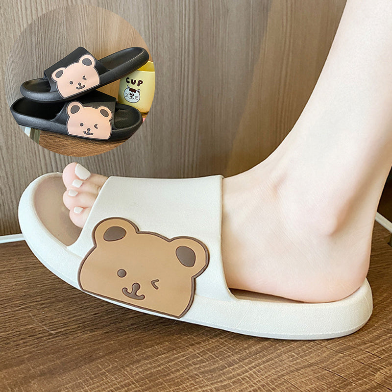 Adorable Bear Slippers for Summer Beach and Bathroom Use