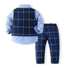 Long Sleeve Shirt Vest Three-piece