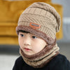 Warm Knit Winter Hat and Scarf Set for Kids: Fleece-Lined Beanie and Woolen Scarf, Ideal for Boys and Girls