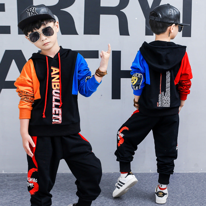 Boys spring suit long-sleeved sports two-piece suit tide clothes