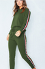 Women's Clothing Set: Solid Color Long-Sleeved Sports Casual Trousers for Autumn and Winter