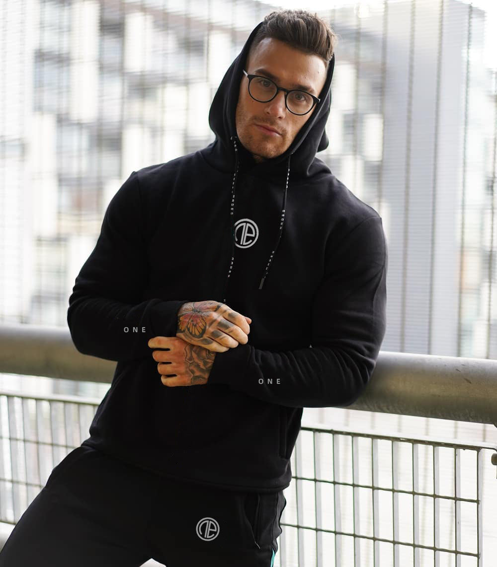 Fitness sports suit men's autumn suit hooded