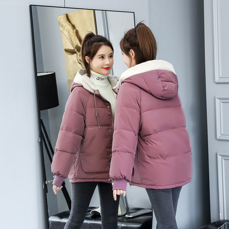 Women's Short INS Fluffy Cotton-Padded Jacket for Winter Comfort