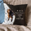 Pet Dog Print Linen Sofa Cushion Peach Skin Pillowcase