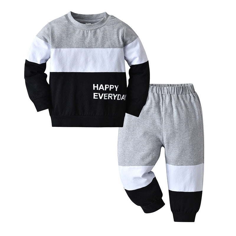 Boys And Girls Fashion Casual Round Neck Sweater Suit