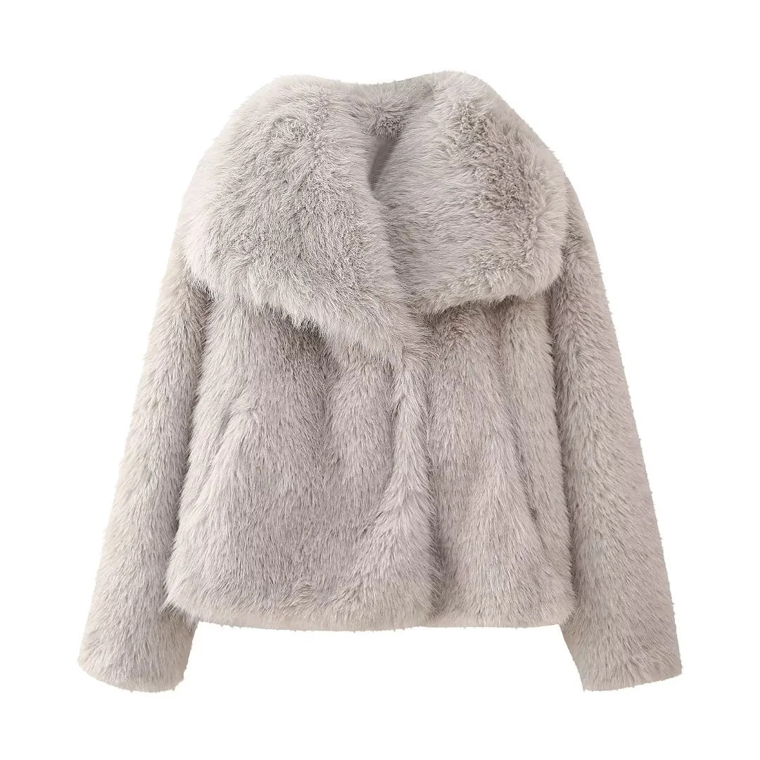 Winter Coat with Faux Mink Fur - Artificial Fur Elegance