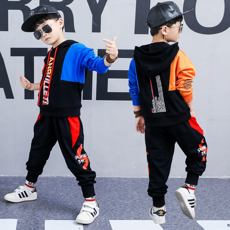 Boys spring suit long-sleeved sports two-piece suit tide clothes