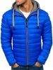 Men's pure color hooded simple cotton jacket