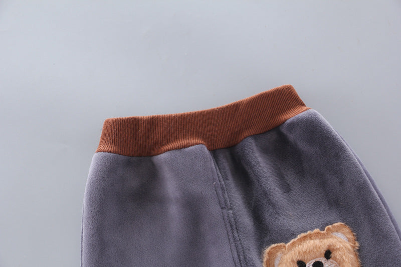 New Cartoon Plus Velvet Bear Three-piece Suit
