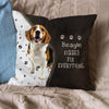 Pet Dog Print Linen Sofa Cushion Peach Skin Pillowcase