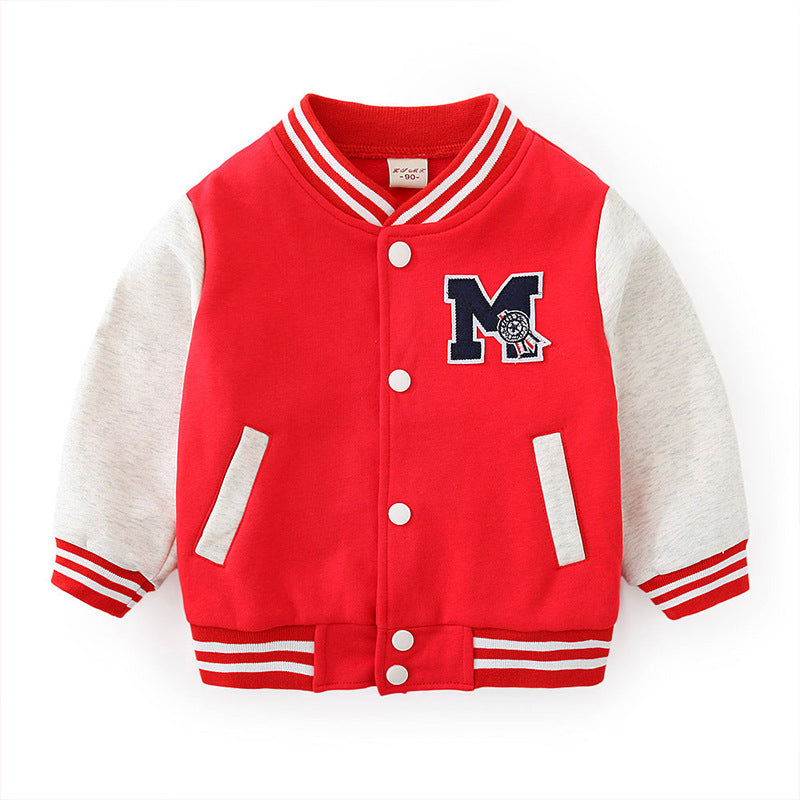 Children's Cardigan Jacket Baseball Sweater Set