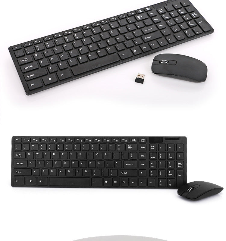 Wireless Keyboard and Mouse Set for USB-Compatible Computers and Notebooks - Slim Design