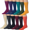 James Fiallo Men's 12-Pack of Crew Socks with Playful Facial Expressions and Striped, Vibrant Colors