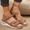 Summer Roman Rhinestone Wedge Sandals: Casual Air Cushion Beach Shoes for Women