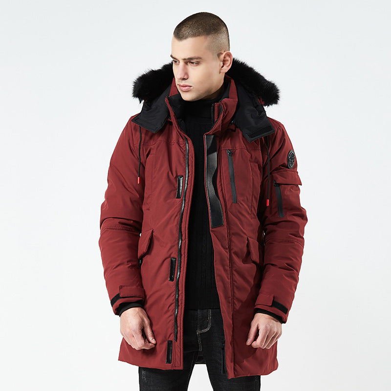 Hooded Mid-Length Jacket for Men