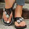 Women's Summer Rhinestone Flat Thong Sandals Flip Flops