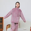 Winter Pajamas Sets Homewear With Pockets Design Thickened Coral Velvet Stand Collar Warm Pajamas Indoor Outdoor Casual Clothes