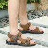 Stylish Open Toe Men's Platform Sandals in First Layer Cowhide for Casual Outdoor Comfort