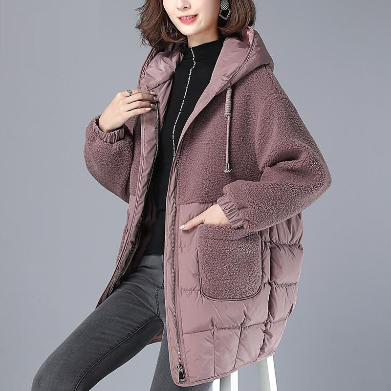 Women's Cotton-padded Coat Winter Loose Down Cotton-padded Coat Mid-length Plus Size Cotton Jacket Thickened