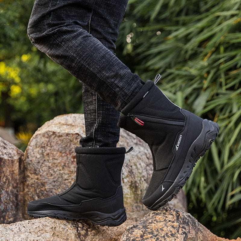 Enhanced Snow Boots: Cozy Fleece Lining for Couples, Ideal Winter Shoes for Outdoor Walking and Climbing