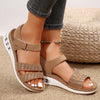 Summer Roman Rhinestone Wedge Sandals: Casual Air Cushion Beach Shoes for Women