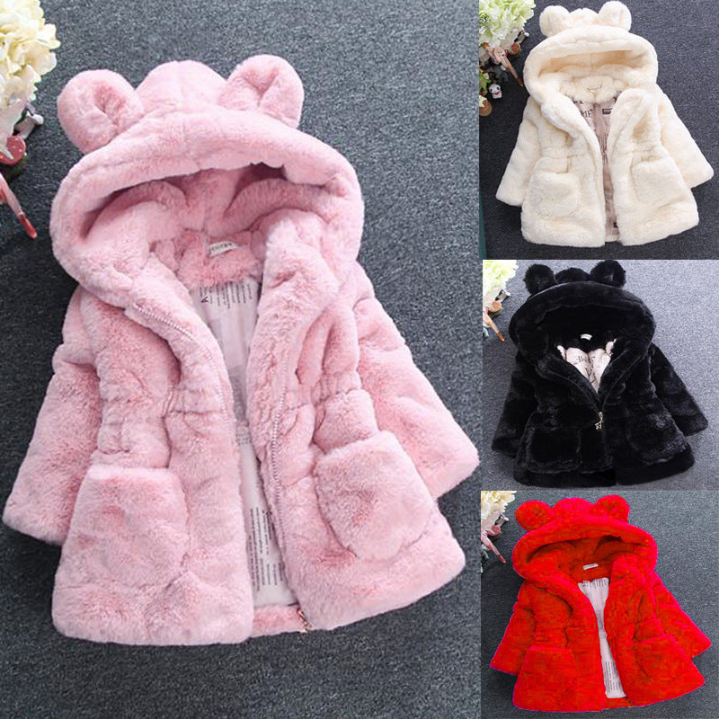 A Winter and Autumn Fur Coat for Girls