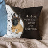 Pet Dog Print Linen Sofa Cushion Peach Skin Pillowcase