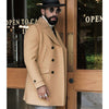 Long Sleeve Woolen Coat for Men in Mid-Length