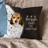 Pet Dog Print Linen Sofa Cushion Peach Skin Pillowcase