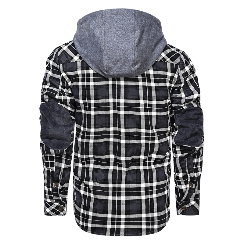 Slim Fit Hooded Jacket for Men with Thick Fleece Lining for Warmth