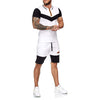 Men's summer color matching slim sports suit