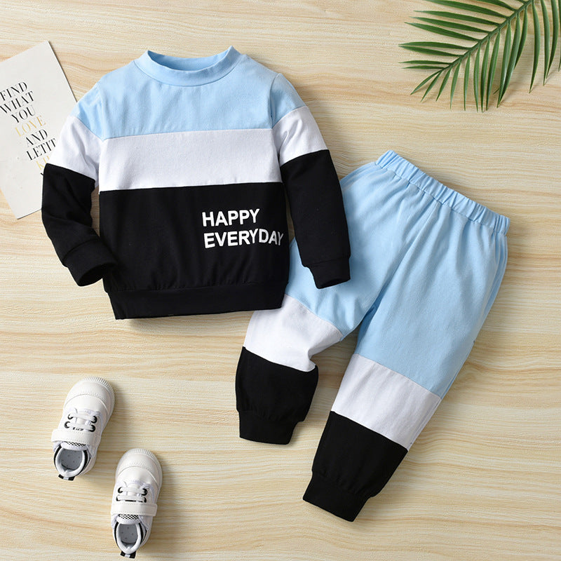 Boys And Girls Fashion Casual Round Neck Sweater Suit