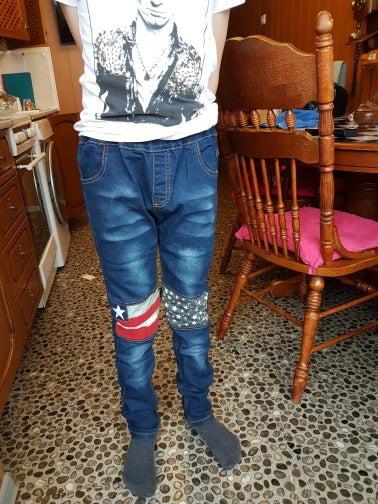 Boys patchwork jeans