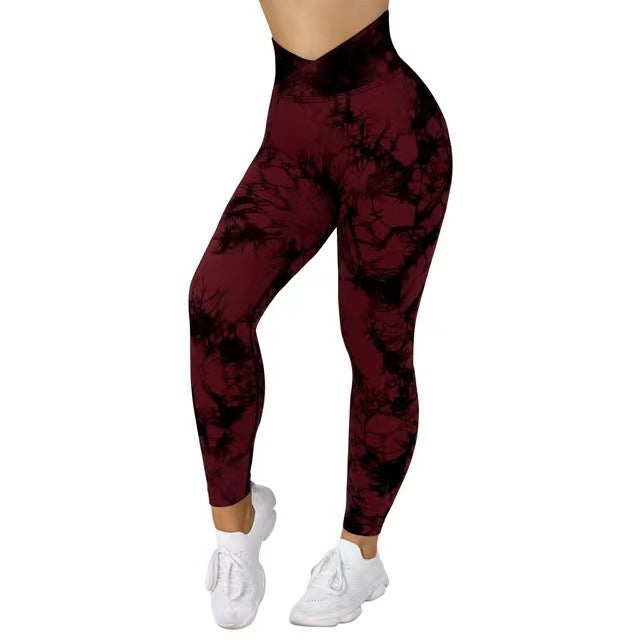 Leggings for Women with Seamless Design, Tie Dye Pattern, Ideal for Yoga, Sport, Fitness, Running, and Gym Workouts, Featuring a Push-Up Effect