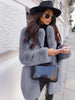 Women's Solid Color Long Sleeve Lapel Faux Fur Coat with a Stylish Temperament