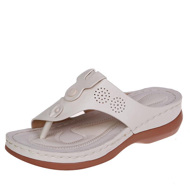 Women's Hollow Out Wedge Thong Sandals - Summer Beach Flip Flops