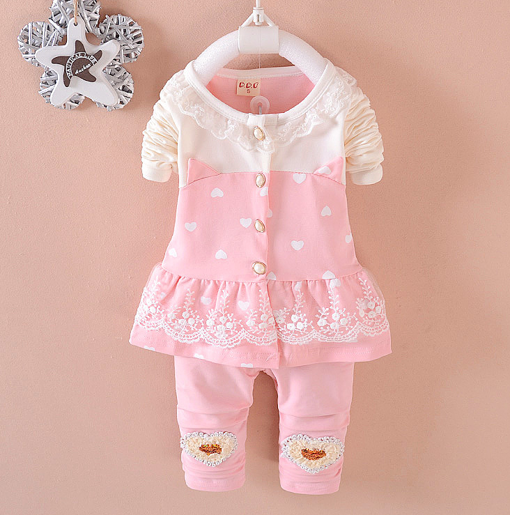 Baby Girls Clothing Sets Toddle Tracksuits Kids Tops &  Pants - 2pcs