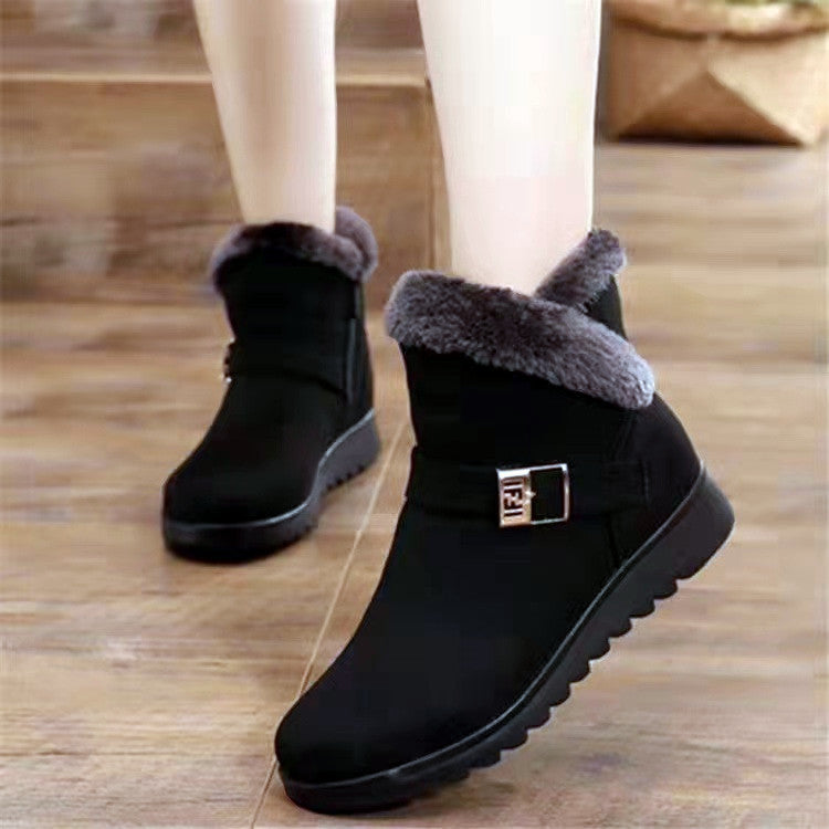 Women's Winter Boots, featuring plush warmth, zipper convenience, and comfortable flat soles