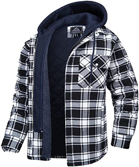 Loose Plaid Men's Long Sleeves with Thick Padding