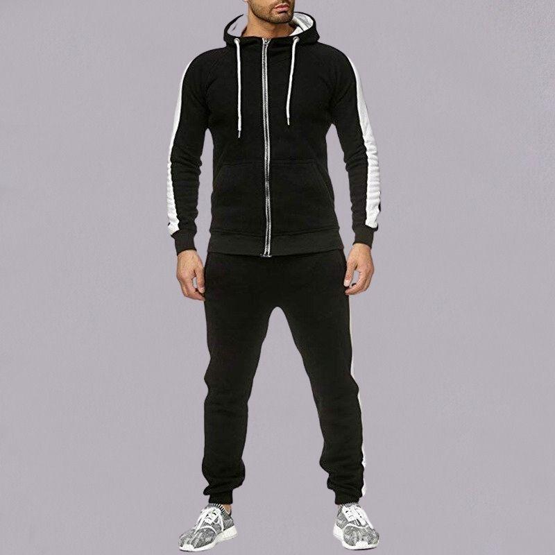 Men's color matching splicing casual suit