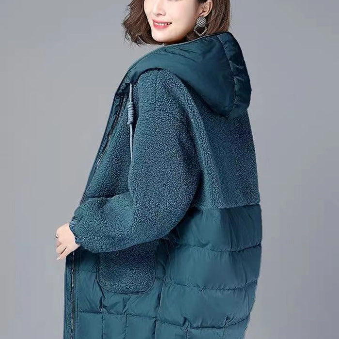 Women's Cotton-padded Coat Winter Loose Down Cotton-padded Coat Mid-length Plus Size Cotton Jacket Thickened