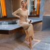 Women's Slim Fit Sheath Long Solid Color Dress