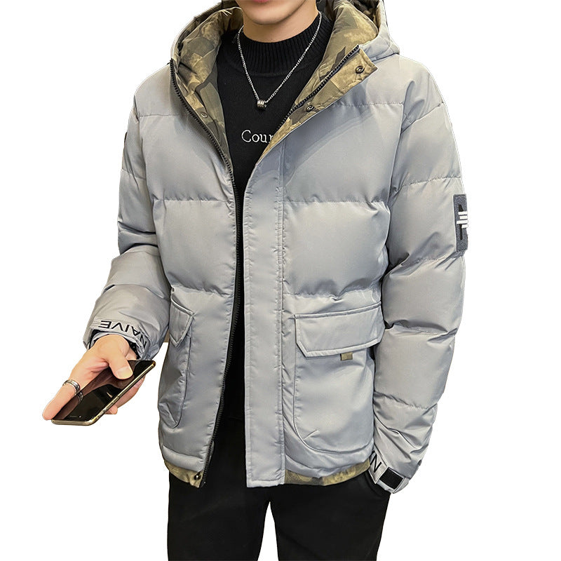 Men's Down Hooded Cotton-Padded Jacket