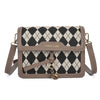 Large Capacity Women's Fashion Messenger Bag with Houndstooth Pattern